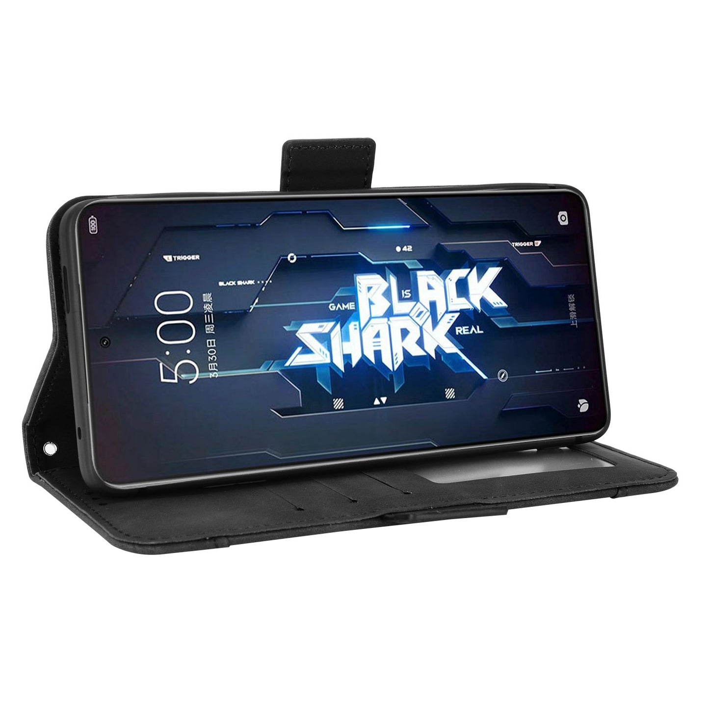 For Xiaomi Black Shark 5 Multiple Card Slots Phone Cover Anti-scratch PU Leather Wallet Stand Case