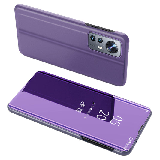 For Xiaomi 12 Pro 5G/12S Pro 5G/12 Pro (Dimensity) 5G Flip Mirror Cover Smart View Window Foldable Stand PU Leather Electroplate Plating Protective Case