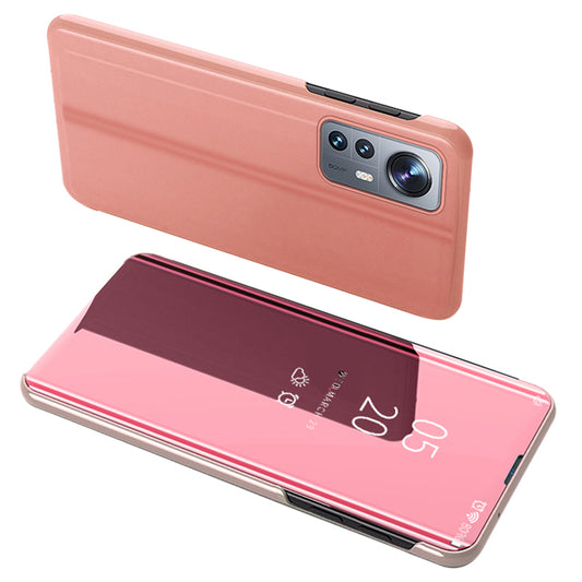 For Xiaomi 12 Pro 5G/12S Pro 5G/12 Pro (Dimensity) 5G Flip Mirror Cover Smart View Window Foldable Stand PU Leather Electroplate Plating Protective Case
