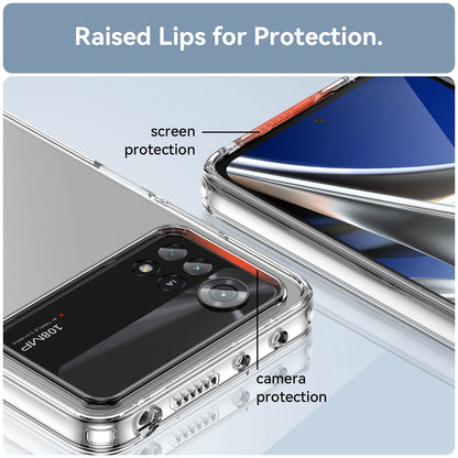 For Xiaomi Poco X4 Pro 5G Hard Acrylic Soft TPU Case Transparent Phone Cover with Independent Buttons