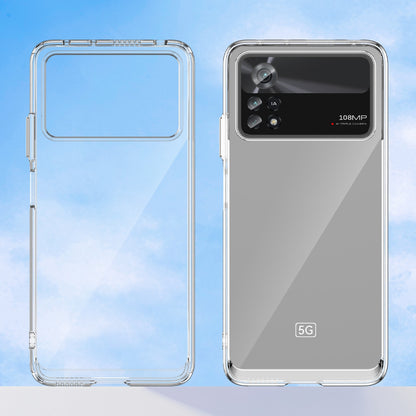 For Xiaomi Poco X4 Pro 5G Hard Acrylic Soft TPU Case Transparent Phone Cover with Independent Buttons