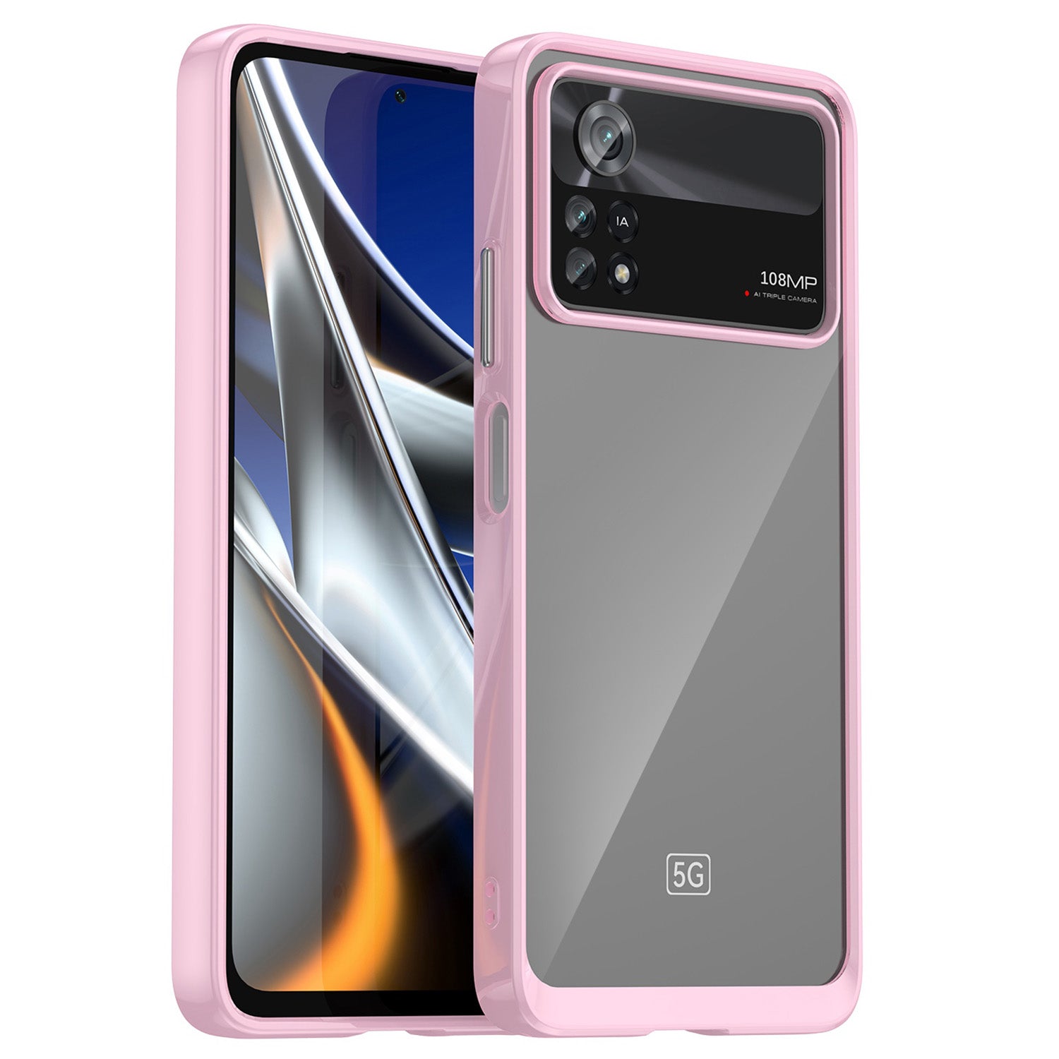 For Xiaomi Poco X4 Pro 5G Hard Acrylic Soft TPU Case Transparent Phone Cover with Independent Buttons