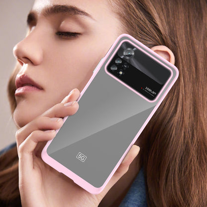 For Xiaomi Poco X4 Pro 5G Hard Acrylic Soft TPU Case Transparent Phone Cover with Independent Buttons