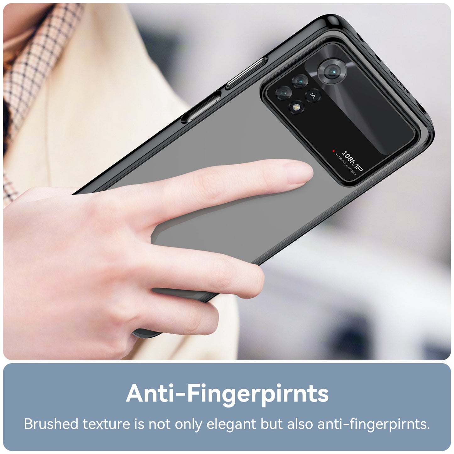 For Xiaomi Poco X4 Pro 5G Hard Acrylic Soft TPU Case Transparent Phone Cover with Independent Buttons