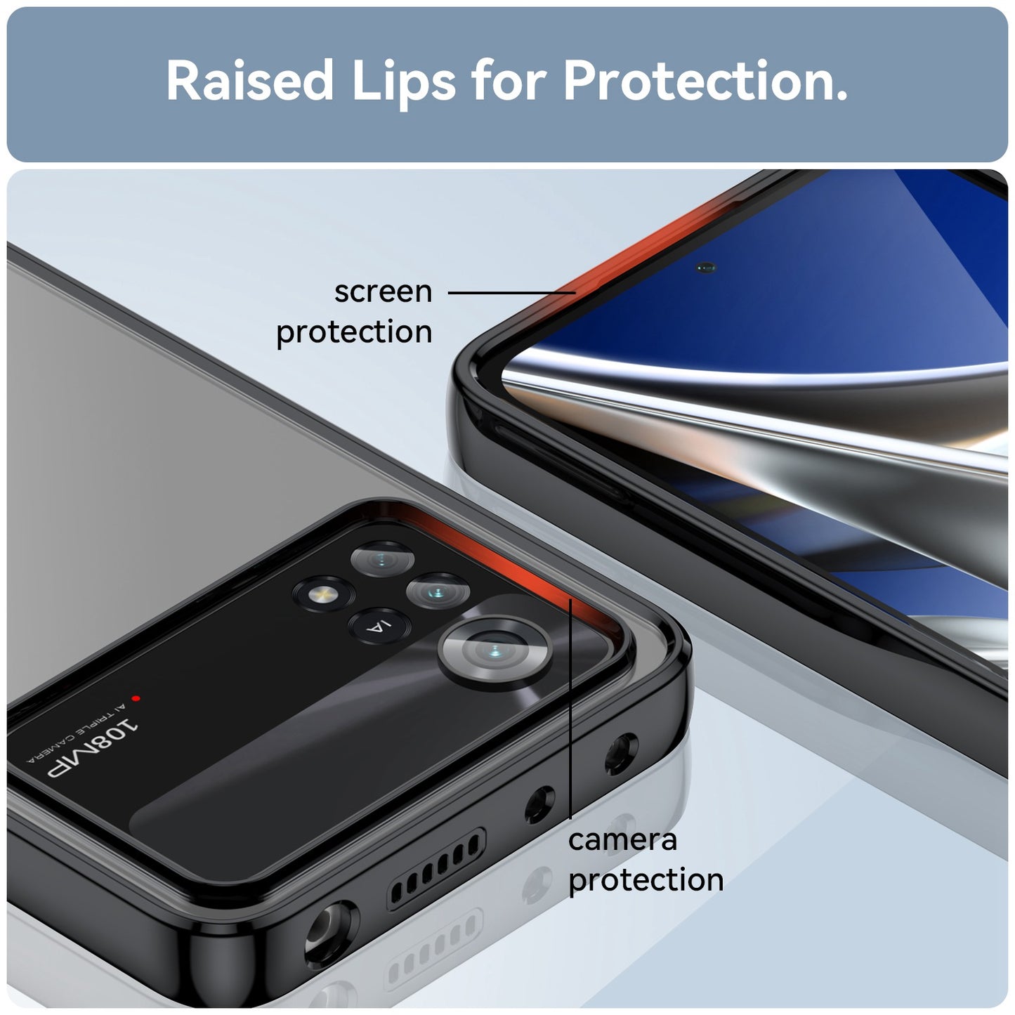 For Xiaomi Poco X4 Pro 5G Hard Acrylic Soft TPU Case Transparent Phone Cover with Independent Buttons