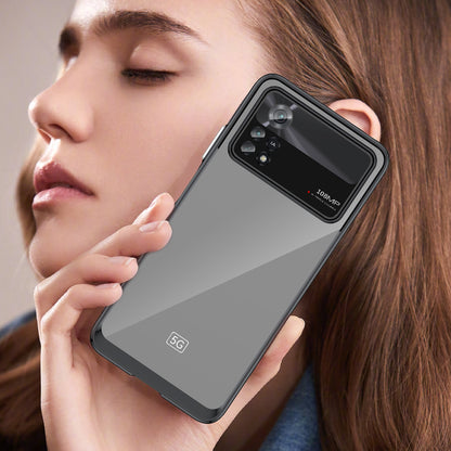 For Xiaomi Poco X4 Pro 5G Hard Acrylic Soft TPU Case Transparent Phone Cover with Independent Buttons