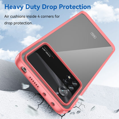 For Xiaomi Poco X4 Pro 5G Hard Acrylic Soft TPU Case Transparent Phone Cover with Independent Buttons