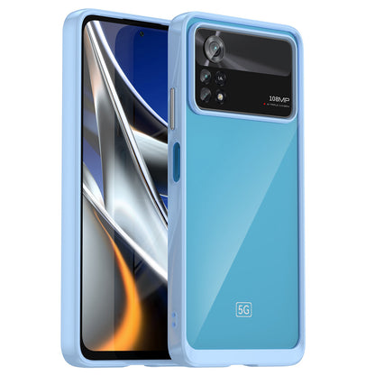 For Xiaomi Poco X4 Pro 5G Hard Acrylic Soft TPU Case Transparent Phone Cover with Independent Buttons