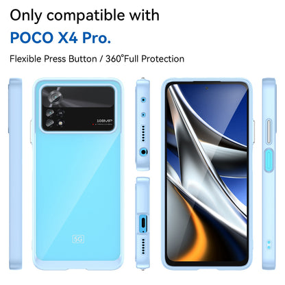 For Xiaomi Poco X4 Pro 5G Hard Acrylic Soft TPU Case Transparent Phone Cover with Independent Buttons