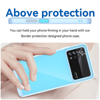 For Xiaomi Poco X4 Pro 5G Hard Acrylic Soft TPU Case Transparent Phone Cover with Independent Buttons