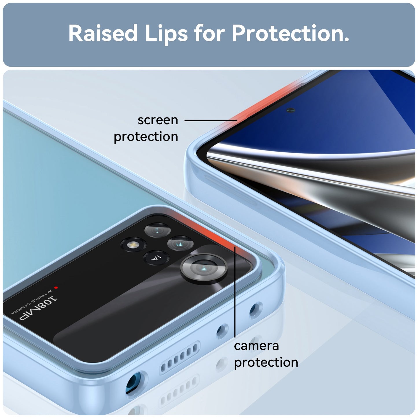 For Xiaomi Poco X4 Pro 5G Hard Acrylic Soft TPU Case Transparent Phone Cover with Independent Buttons