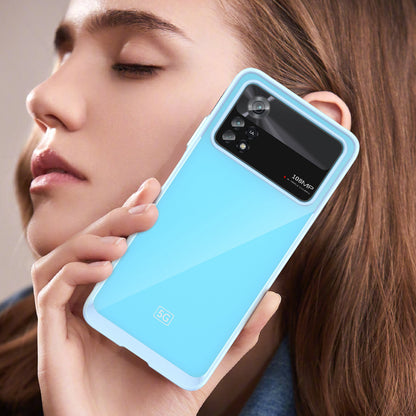 For Xiaomi Poco X4 Pro 5G Hard Acrylic Soft TPU Case Transparent Phone Cover with Independent Buttons