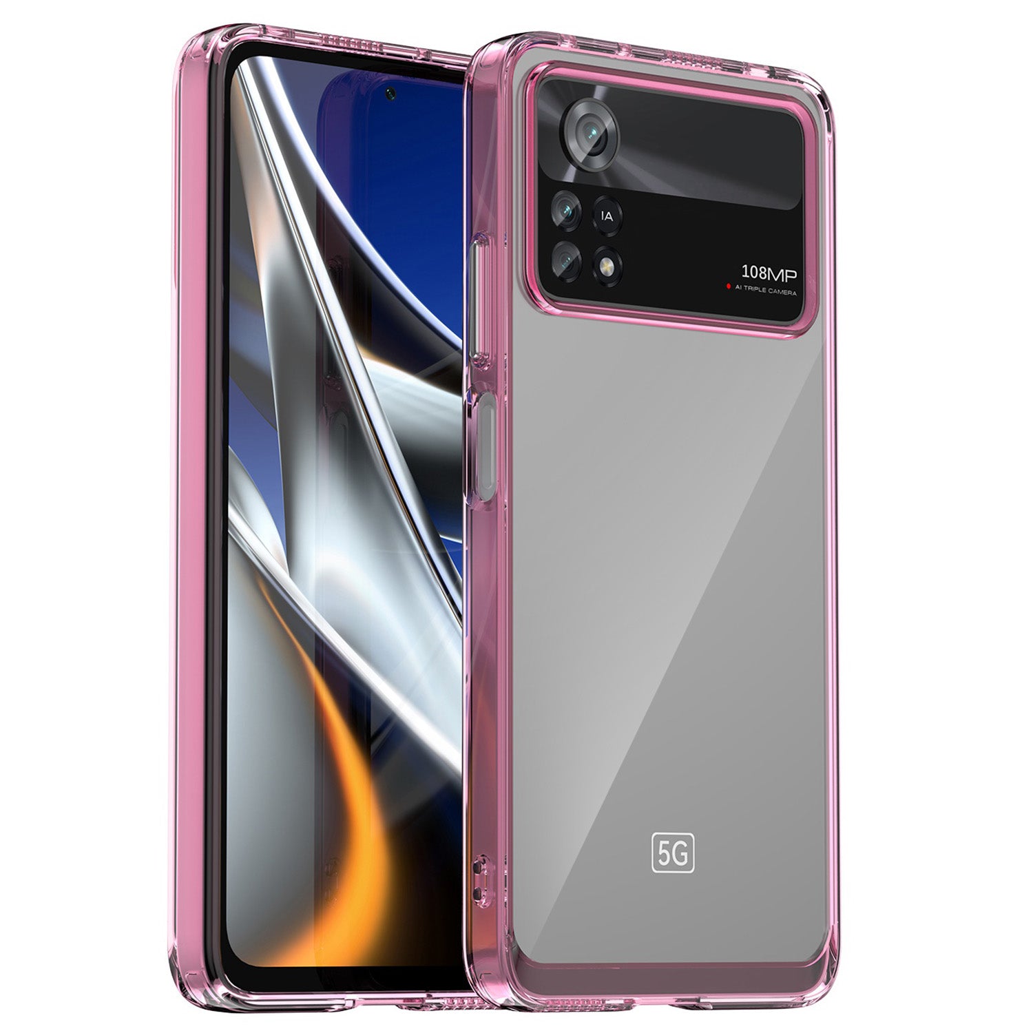 For Xiaomi Poco X4 Pro 5G Hard Acrylic Soft TPU Case Transparent Phone Cover with Independent Buttons