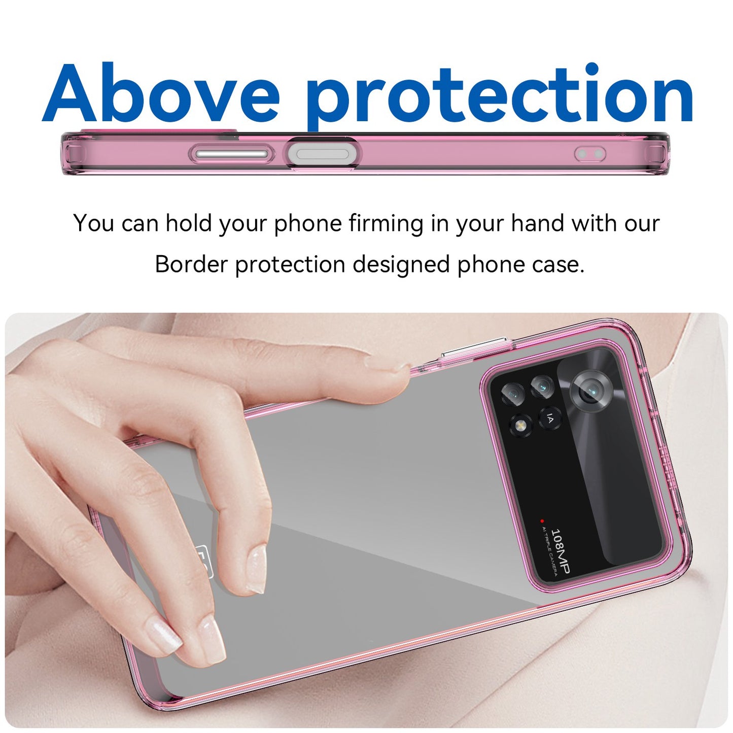 For Xiaomi Poco X4 Pro 5G Hard Acrylic Soft TPU Case Transparent Phone Cover with Independent Buttons