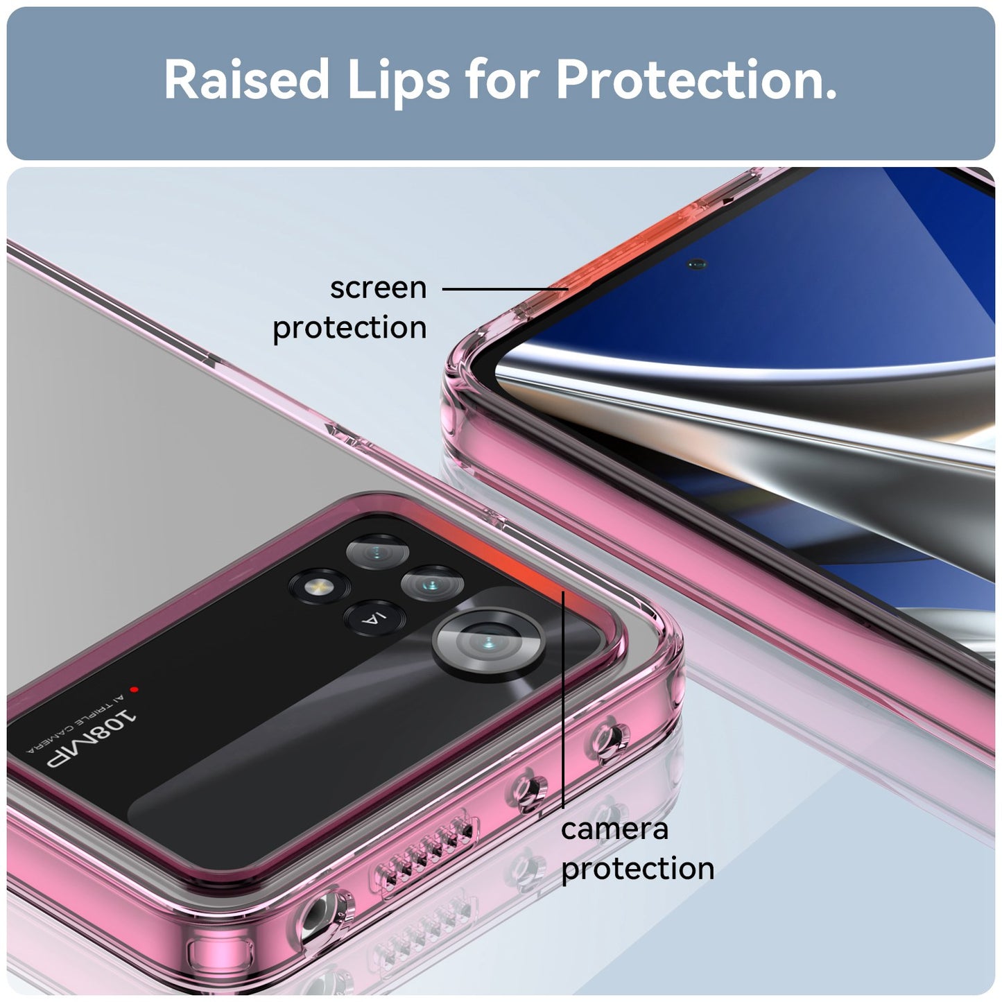 For Xiaomi Poco X4 Pro 5G Hard Acrylic Soft TPU Case Transparent Phone Cover with Independent Buttons