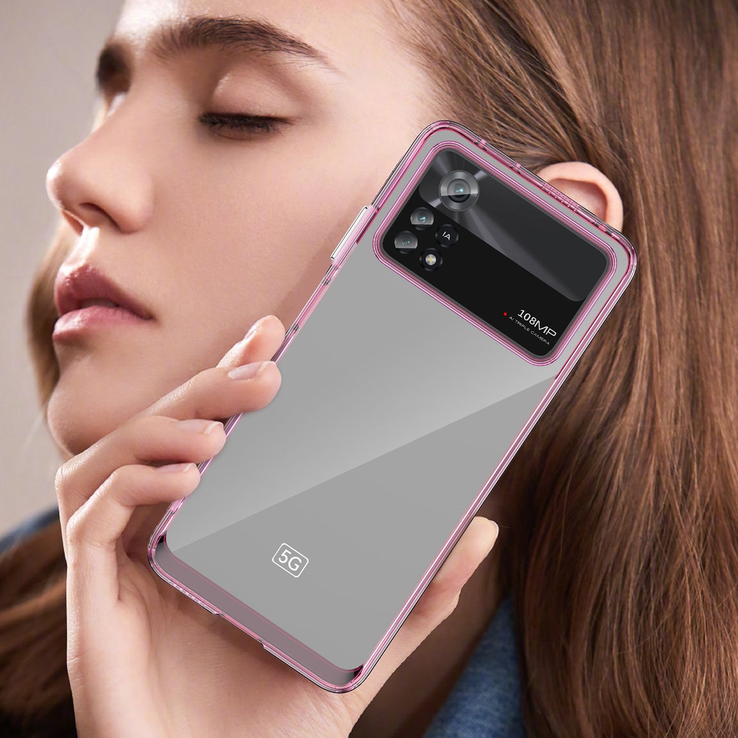 For Xiaomi Poco X4 Pro 5G Hard Acrylic Soft TPU Case Transparent Phone Cover with Independent Buttons