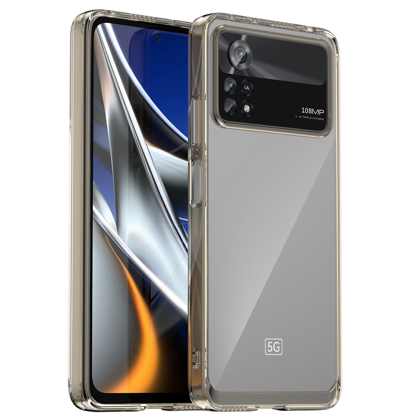For Xiaomi Poco X4 Pro 5G Hard Acrylic Soft TPU Case Transparent Phone Cover with Independent Buttons