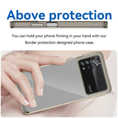 For Xiaomi Poco X4 Pro 5G Hard Acrylic Soft TPU Case Transparent Phone Cover with Independent Buttons