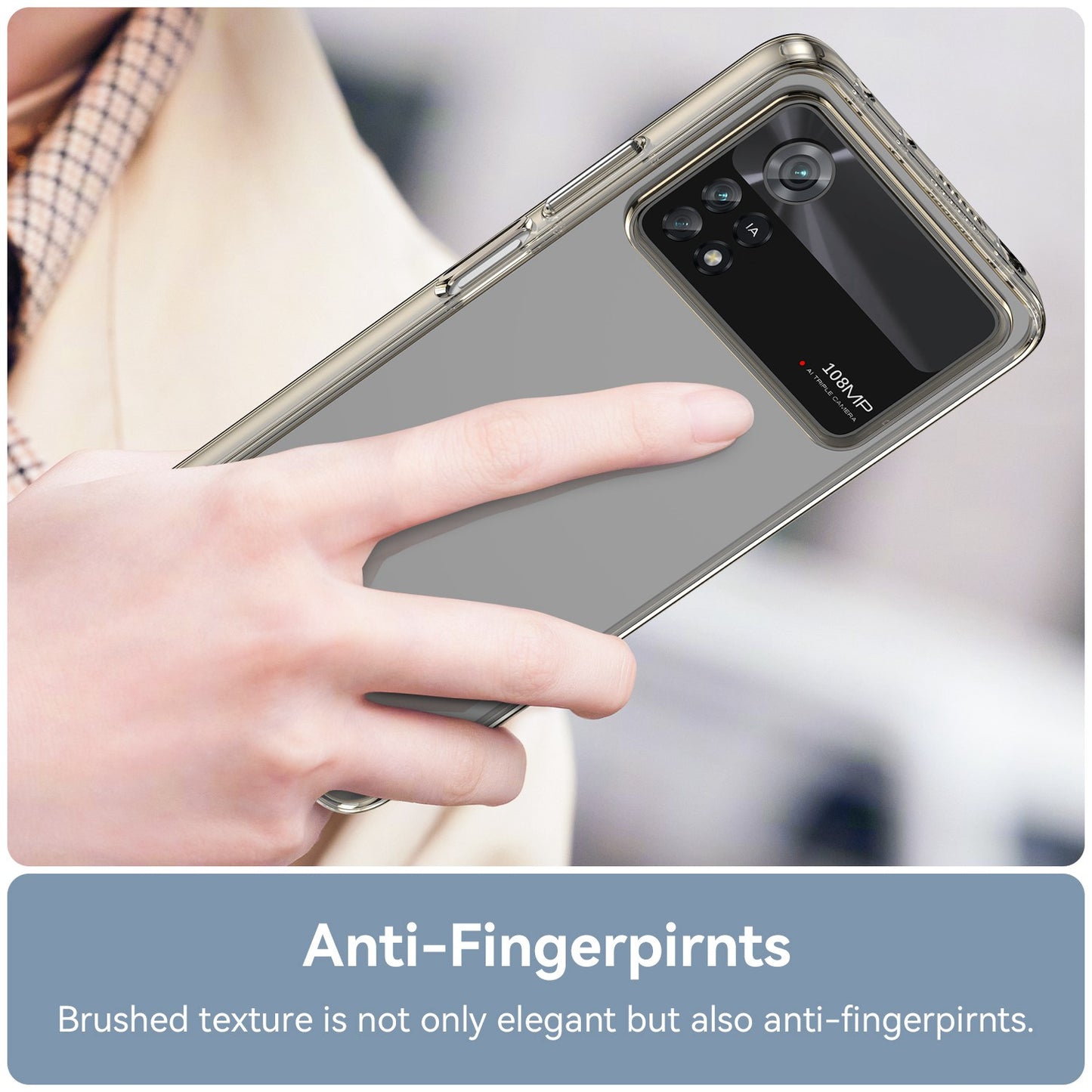 For Xiaomi Poco X4 Pro 5G Hard Acrylic Soft TPU Case Transparent Phone Cover with Independent Buttons