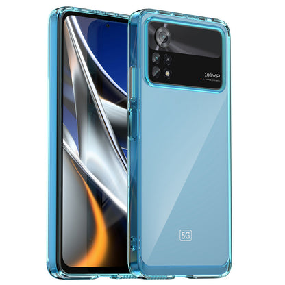 For Xiaomi Poco X4 Pro 5G Hard Acrylic Soft TPU Case Transparent Phone Cover with Independent Buttons
