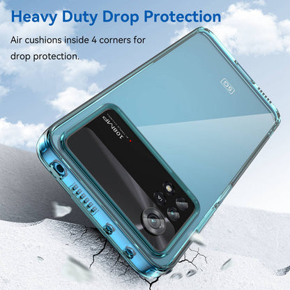 For Xiaomi Poco X4 Pro 5G Hard Acrylic Soft TPU Case Transparent Phone Cover with Independent Buttons