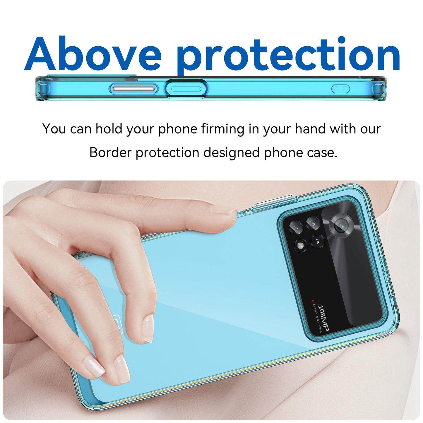 For Xiaomi Poco X4 Pro 5G Hard Acrylic Soft TPU Case Transparent Phone Cover with Independent Buttons