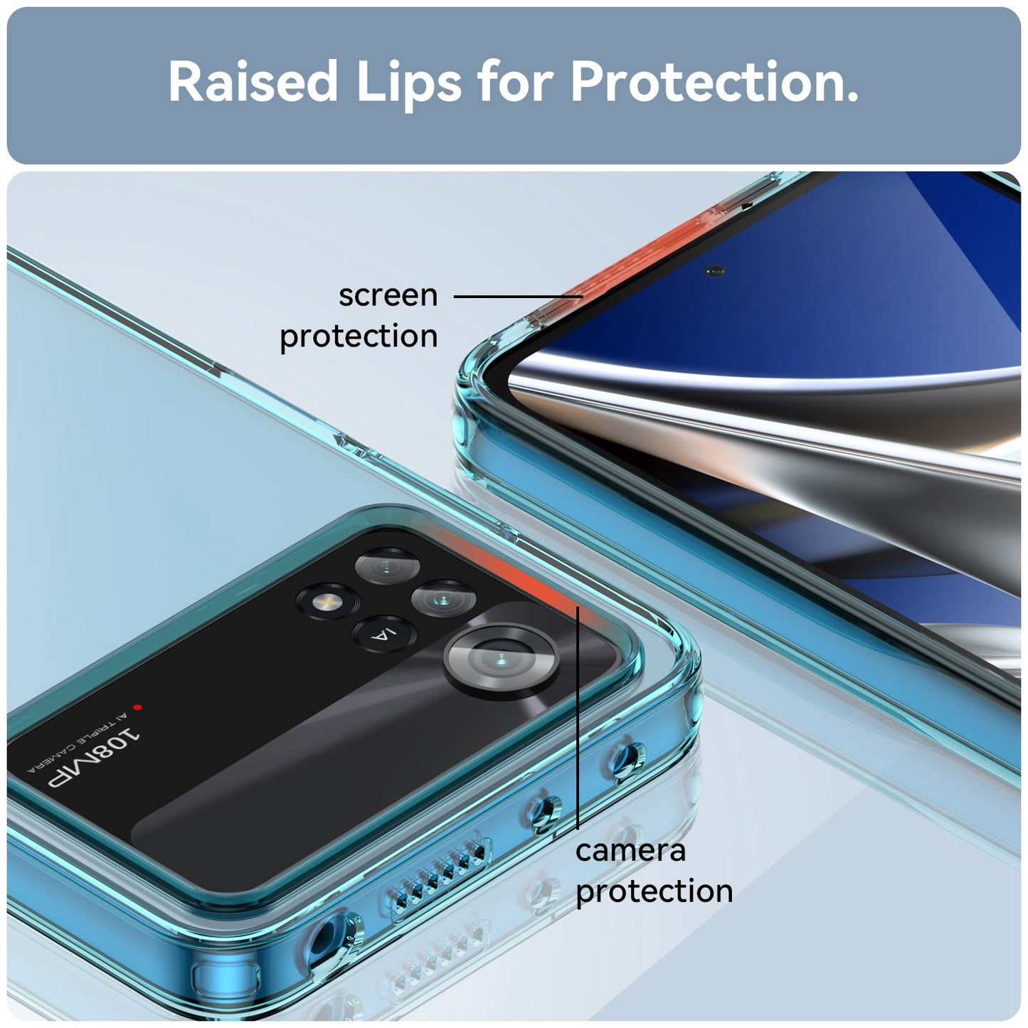 For Xiaomi Poco X4 Pro 5G Hard Acrylic Soft TPU Case Transparent Phone Cover with Independent Buttons