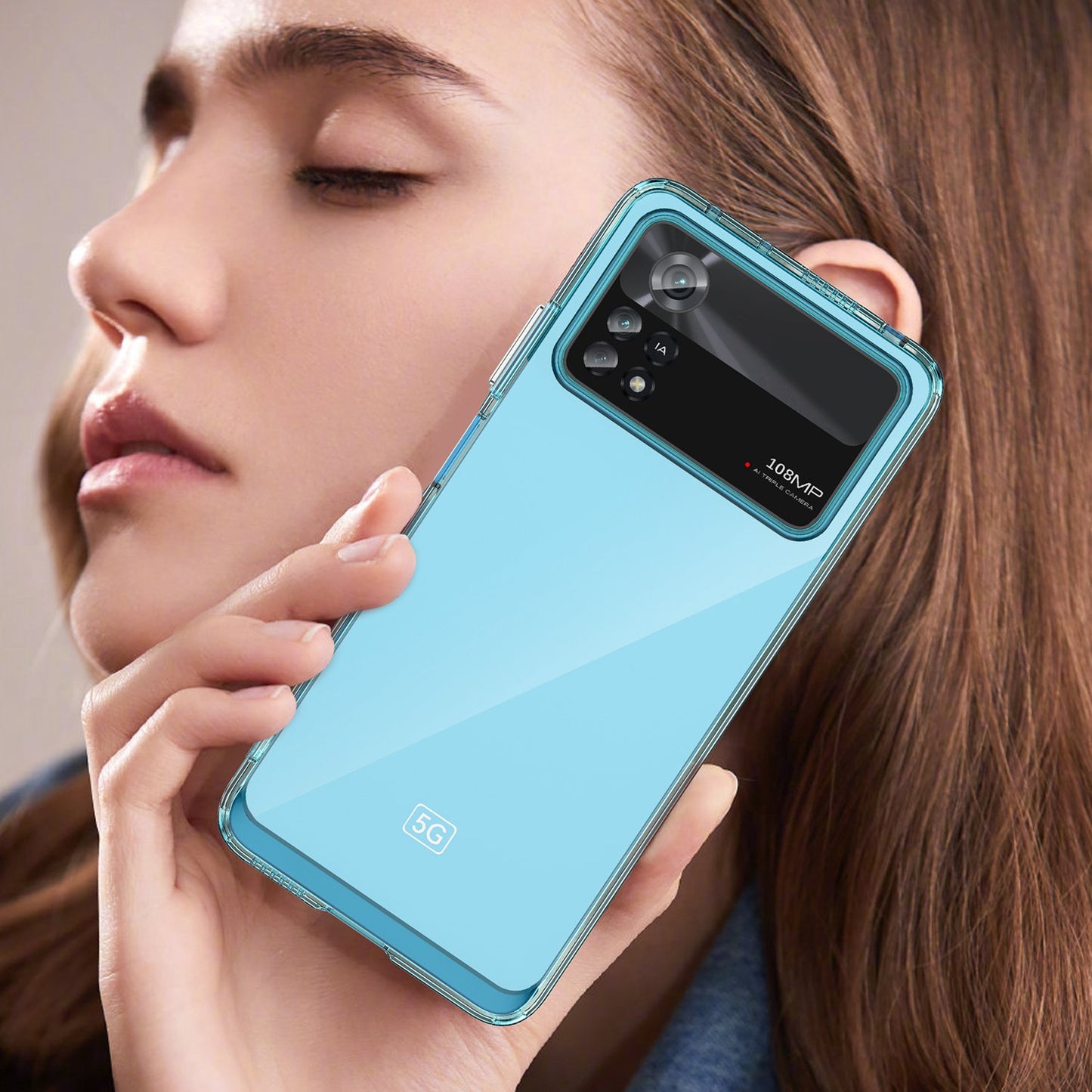 For Xiaomi Poco X4 Pro 5G Hard Acrylic Soft TPU Case Transparent Phone Cover with Independent Buttons