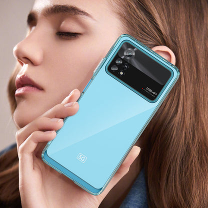 For Xiaomi Poco X4 Pro 5G Hard Acrylic Soft TPU Case Transparent Phone Cover with Independent Buttons