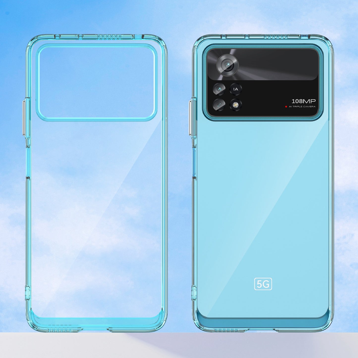 For Xiaomi Poco X4 Pro 5G Hard Acrylic Soft TPU Case Transparent Phone Cover with Independent Buttons
