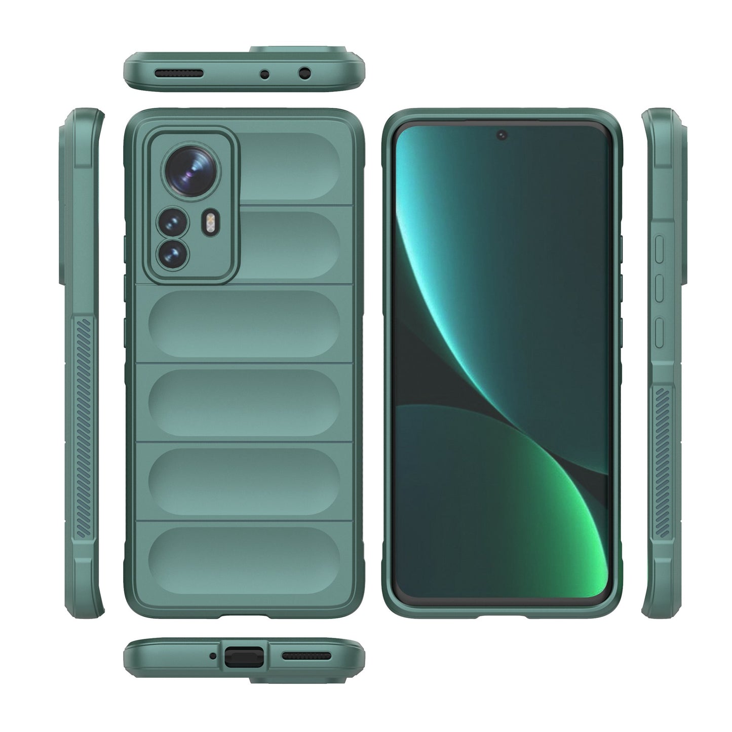 Shockproof Case for Xiaomi 12 Pro 5G/12S Pro 5G/12 Pro (Dimensity) 5G Anti-fall Rugged Back Shell Soft TPU Phone Protector