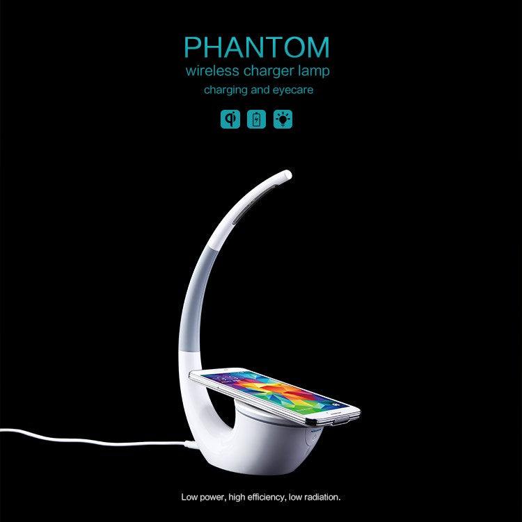NILLKIN Phantom QI Standard Wireless Charger LED Table Lamp for Samsung S6 / S6 Edge LG Nokia Motorola Etc