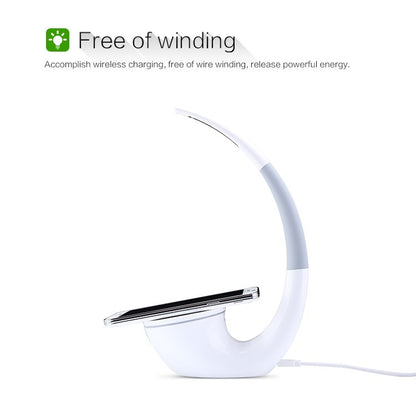 NILLKIN Phantom QI Standard Wireless Charger LED Table Lamp for Samsung S6 / S6 Edge LG Nokia Motorola Etc