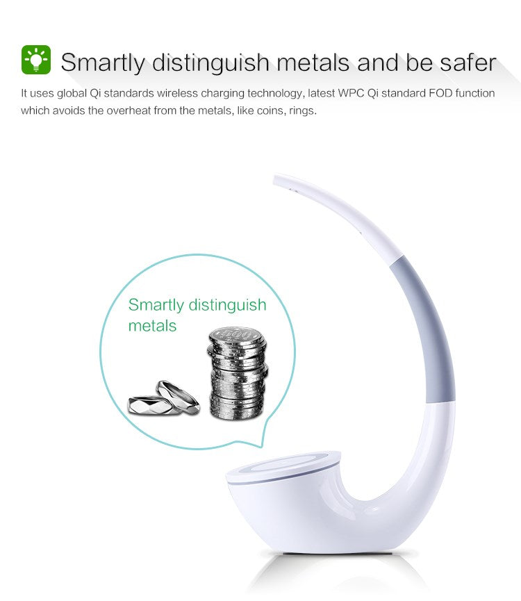 NILLKIN Phantom QI Standard Wireless Charger LED Table Lamp for Samsung S6 / S6 Edge LG Nokia Motorola Etc