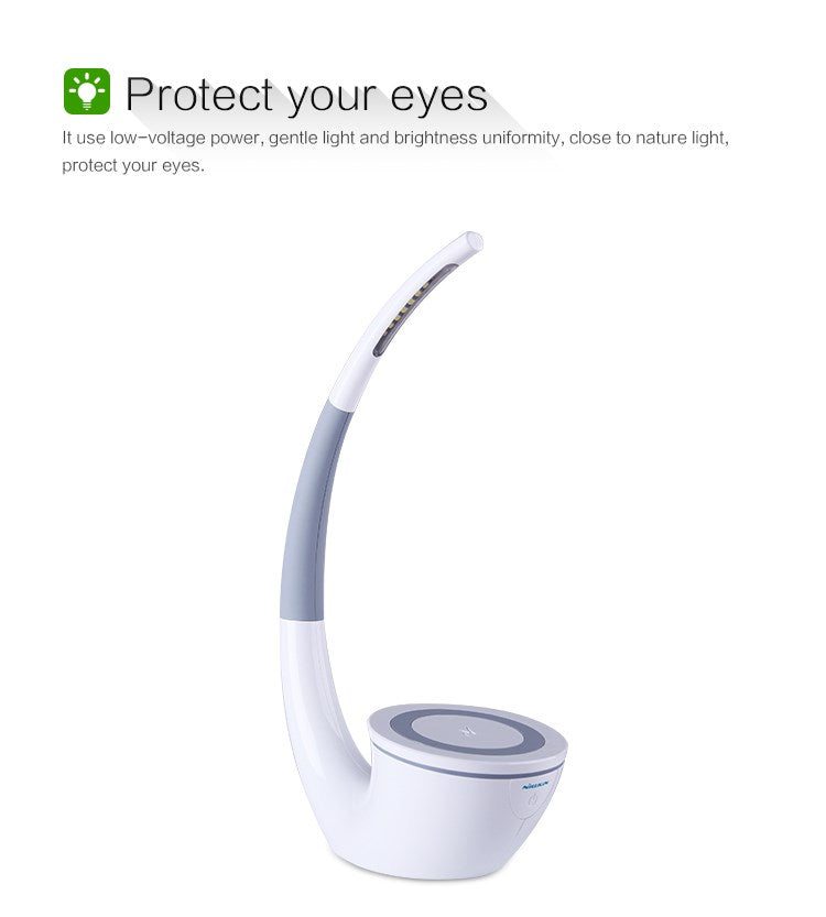 NILLKIN Phantom QI Standard Wireless Charger LED Table Lamp for Samsung S6 / S6 Edge LG Nokia Motorola Etc