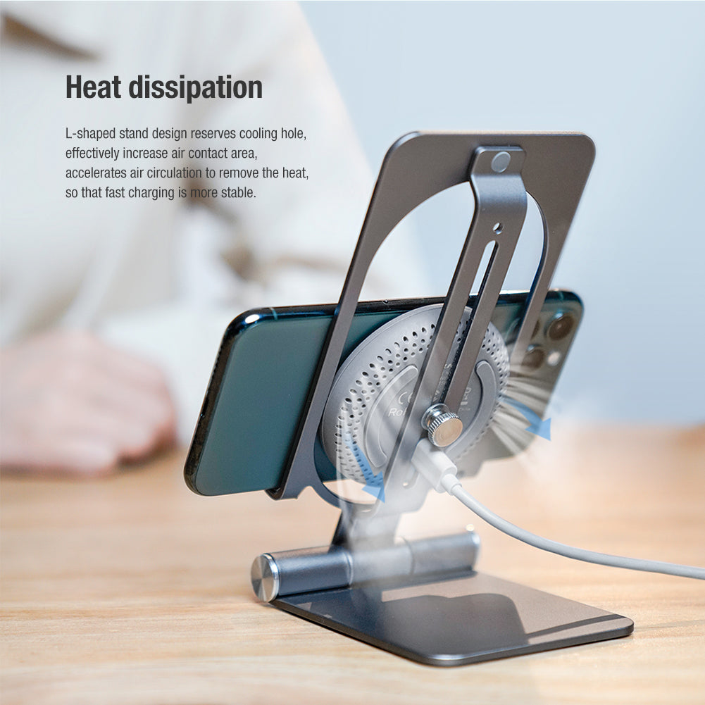 NILLKIN PowerHold 2 in 1 Collapsible Mini Wireless Charging Stand Desktop Bracket