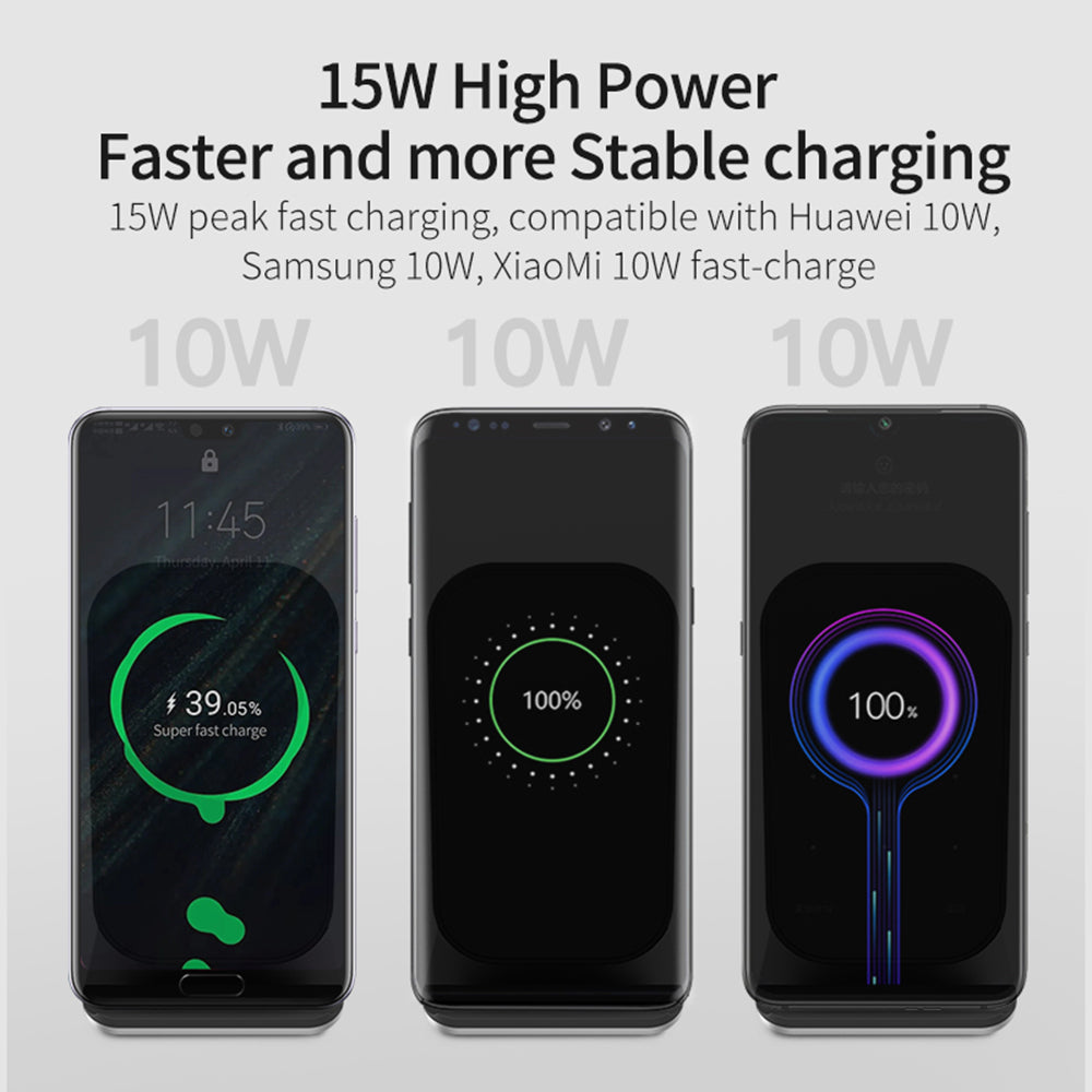15W Qi Wireless Charger Mobiel Phone Desk Fast Charging Stand for iPhone Samsung