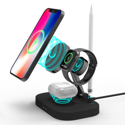 T2 4-in-1 15W Magnetic Wireless Charger Desktop Wireless Charging Stand Dock for iPhone 12 Series iWatch AirPods Apple Pencil