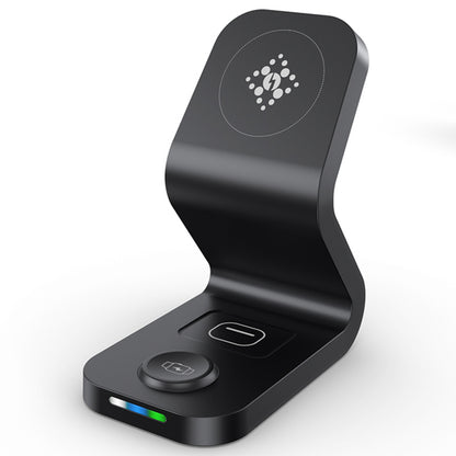B16 15W 3-in-1 Qi Magnetic Wireless Charger Desktop Fast Charging Stand Dock for iPhone 12 Series/iWatch/AirPods Pro