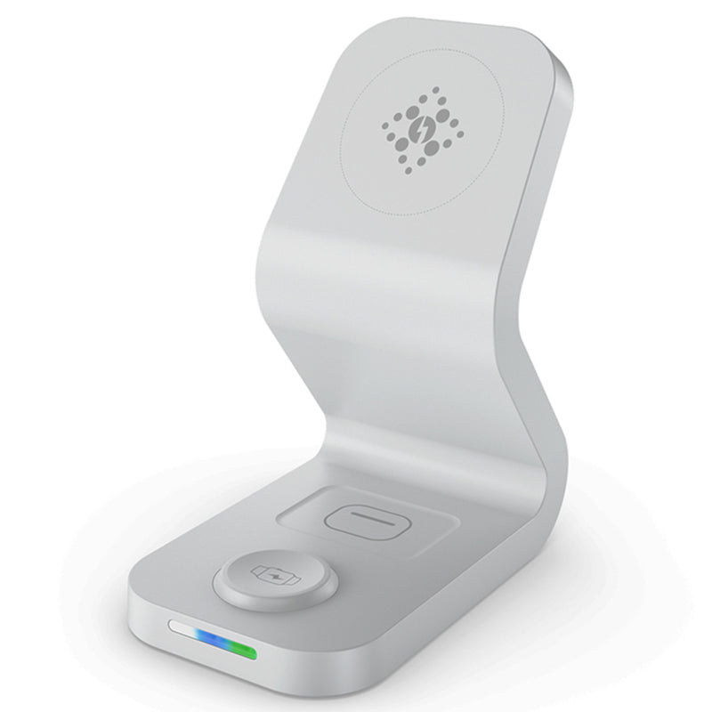 B16 15W 3-in-1 Qi Magnetic Wireless Charger Desktop Fast Charging Stand Dock for iPhone 12 Series/iWatch/AirPods Pro