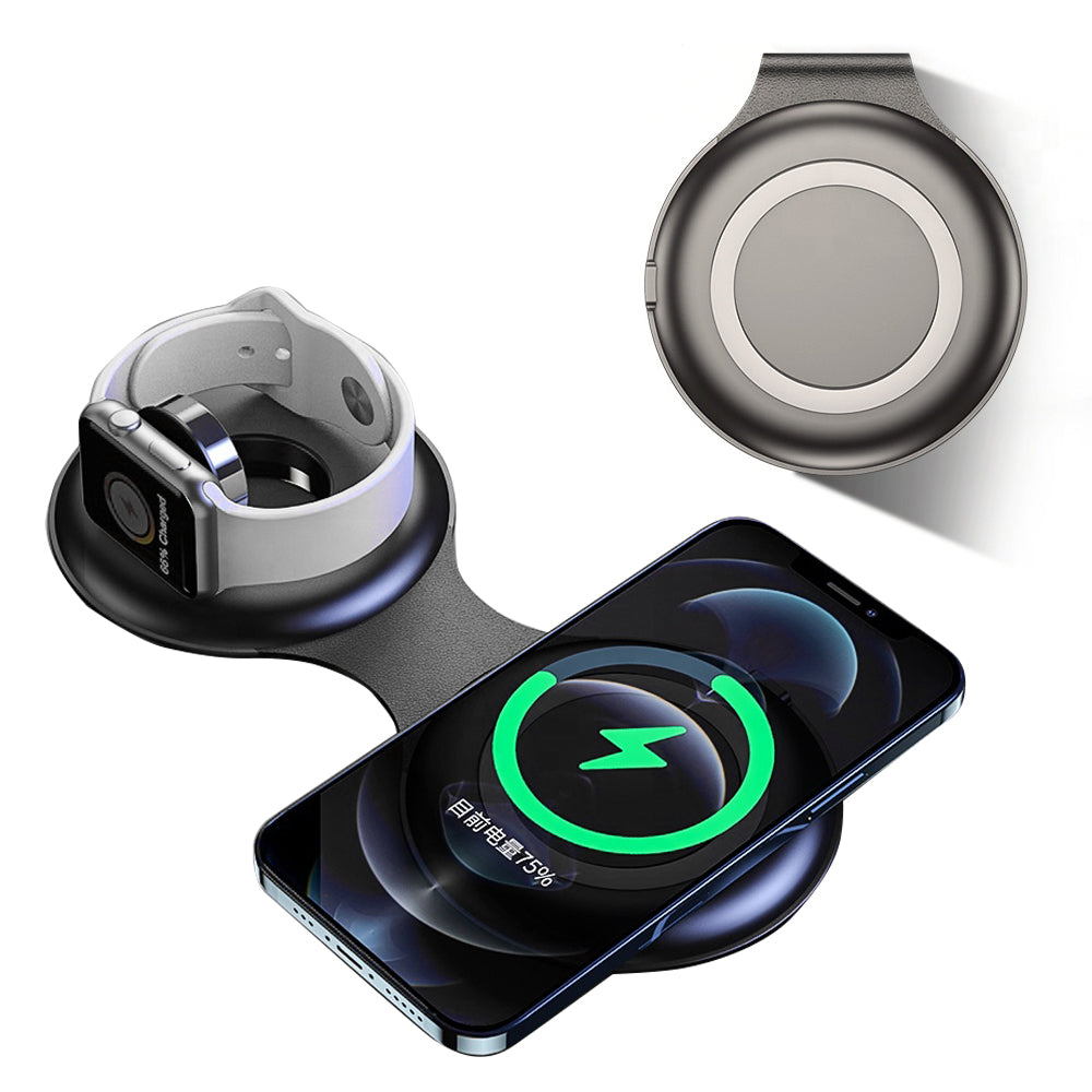 WS40 15W 3 in 1 Multi-functional Folding Wireless Fast Charger with Magnetic Adsorption