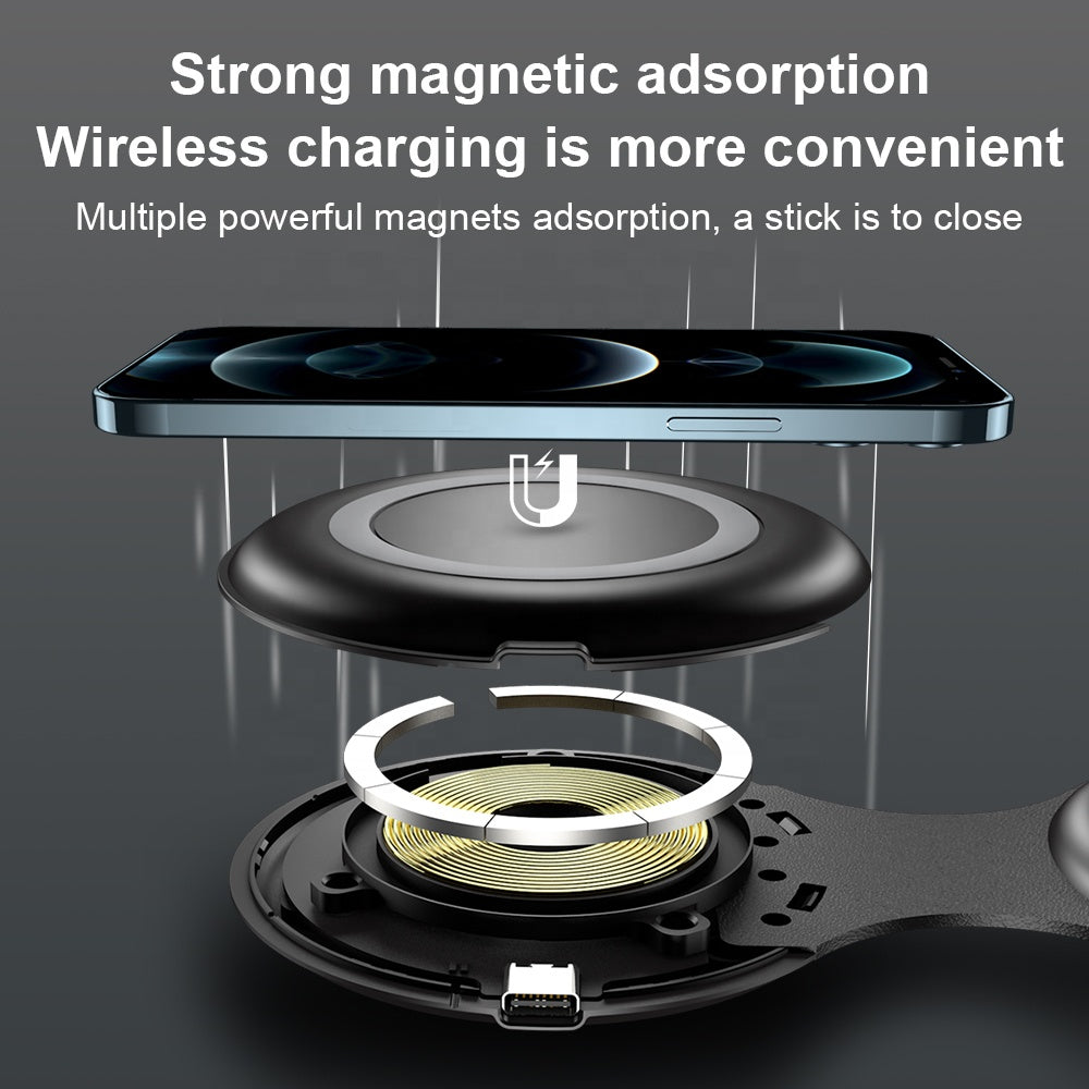 WS40 15W 3 in 1 Multi-functional Folding Wireless Fast Charger with Magnetic Adsorption