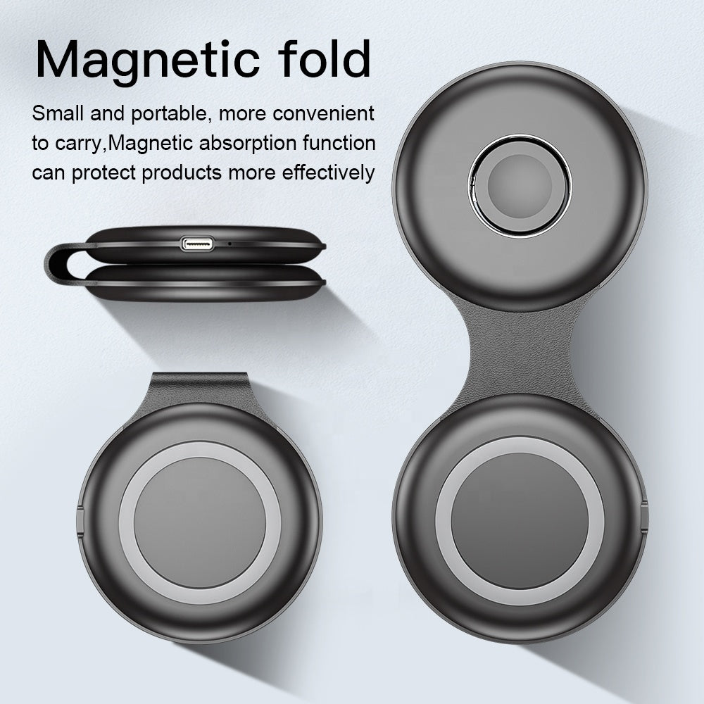 WS40 15W 3 in 1 Multi-functional Folding Wireless Fast Charger with Magnetic Adsorption