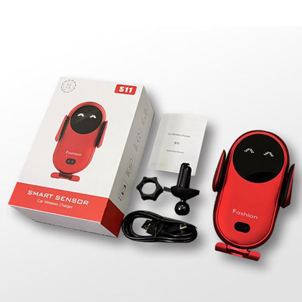 S11 Infrared Induction Wireless Fast Charger 360-degree Rotating Charging Station with Air Vent Phone Mount Holder for Mobile Phones