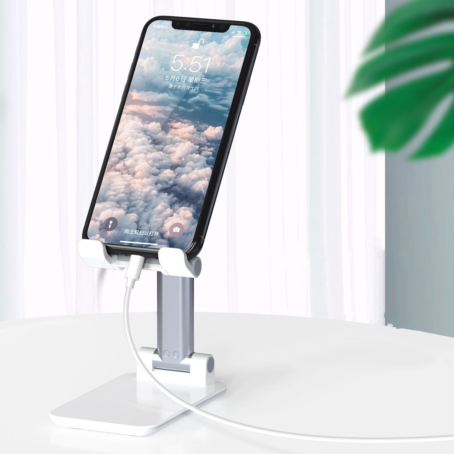 T4 Universal Height Adjustable Phone Tablet Holder Stand Portable Foldable Desktop Bracket