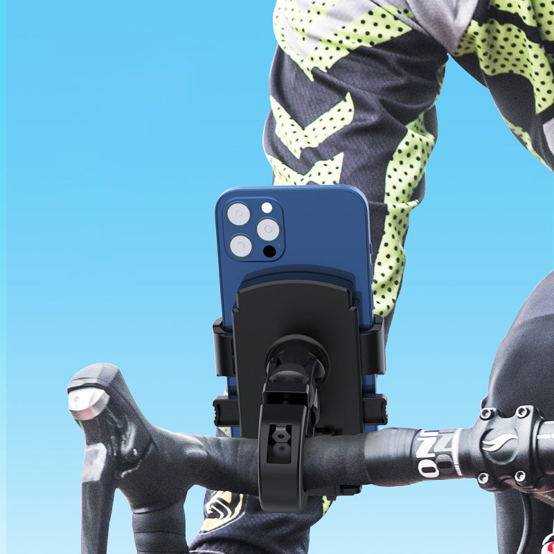 Auto Lock Bicycle Phone Holder 360 Degrees Rotation Bike Handlebar Cell Phone Clip Stand GPS Mount Bracket