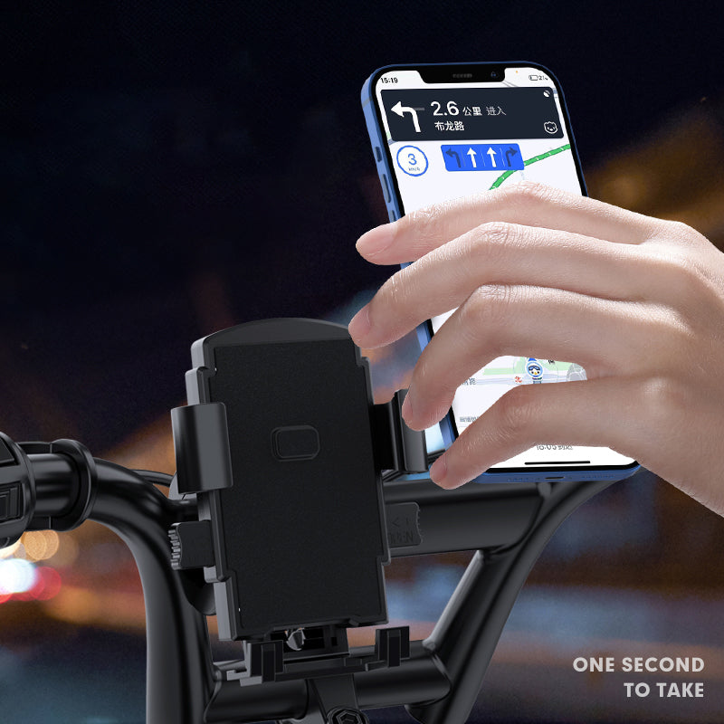 Auto Lock Bicycle Phone Holder 360 Degrees Rotation Bike Handlebar Cell Phone Clip Stand GPS Mount Bracket