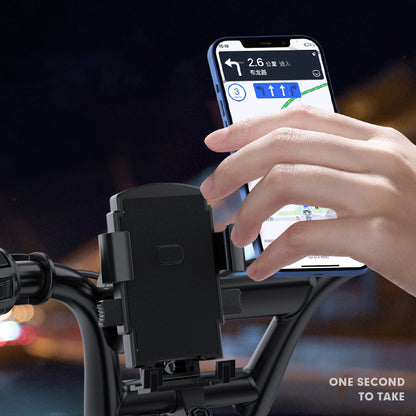 Auto Lock Bicycle Phone Holder 360 Degrees Rotation Bike Handlebar Cell Phone Clip Stand GPS Mount Bracket