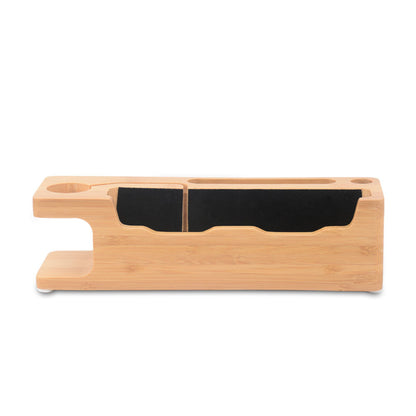 DCR-008 Desktop Station Bamboo Wood Charging Dock Holder for Apple Watch iPhone Samsung Huawei
