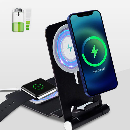 2-in-1 Wireless Charger Holder Phone Watch Charging Desktop Stand for Apple Watch iPhone Magsafe